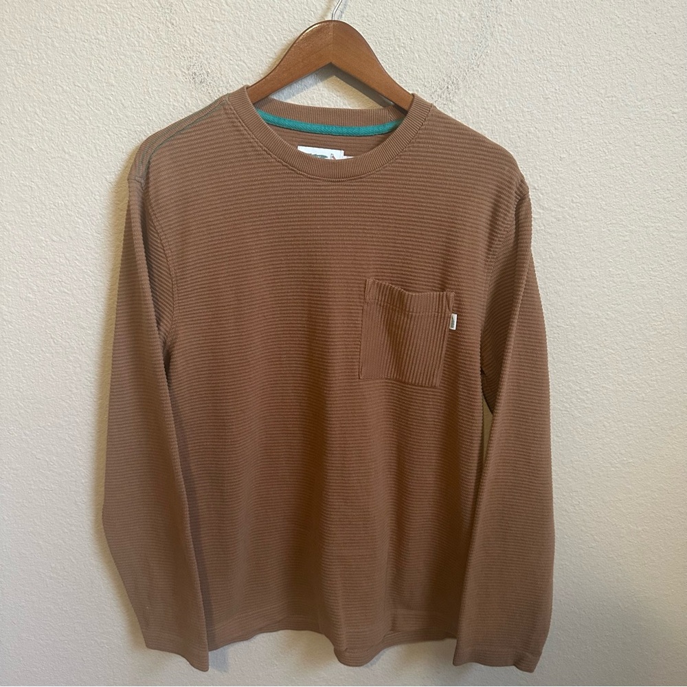 Wellen Men’s Thermal Waffle Knit Pocket Long Sleeve Shirt